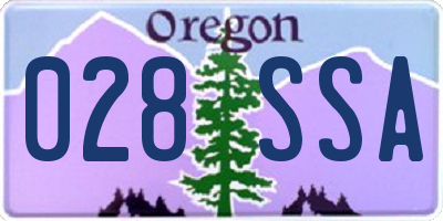 OR license plate 028SSA