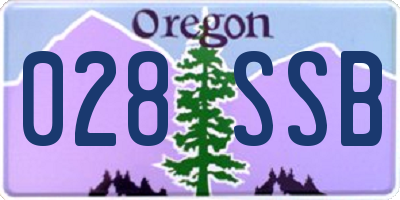 OR license plate 028SSB