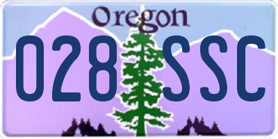 OR license plate 028SSC