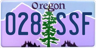 OR license plate 028SSF