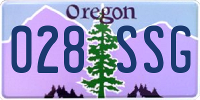 OR license plate 028SSG