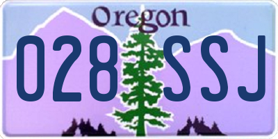 OR license plate 028SSJ