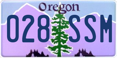 OR license plate 028SSM