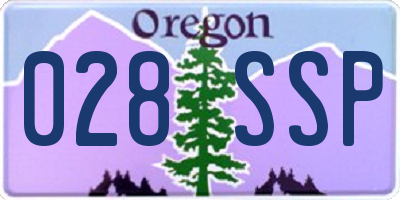 OR license plate 028SSP