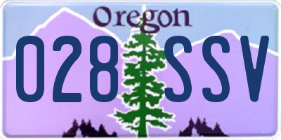 OR license plate 028SSV