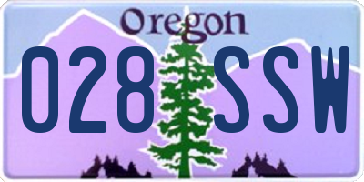 OR license plate 028SSW