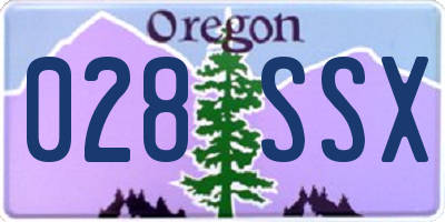 OR license plate 028SSX