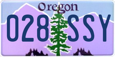OR license plate 028SSY