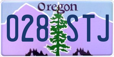OR license plate 028STJ