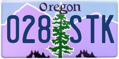 OR license plate 028STK