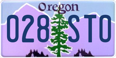 OR license plate 028STO