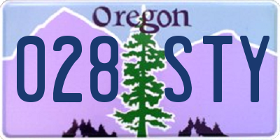OR license plate 028STY