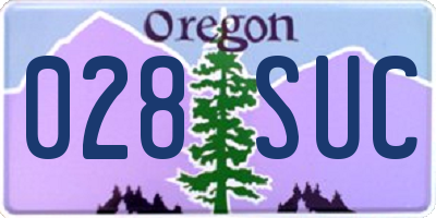 OR license plate 028SUC