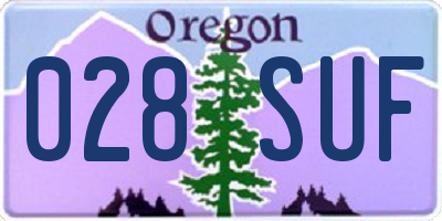 OR license plate 028SUF