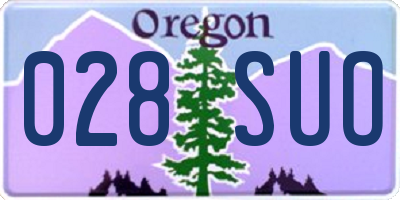OR license plate 028SUO