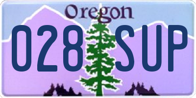 OR license plate 028SUP