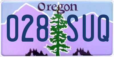 OR license plate 028SUQ
