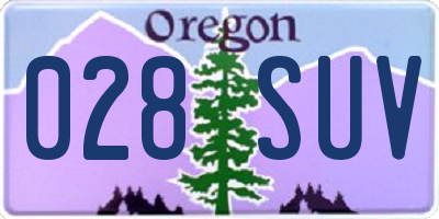 OR license plate 028SUV