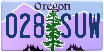 OR license plate 028SUW