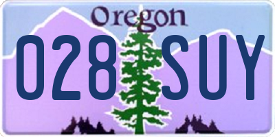 OR license plate 028SUY