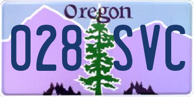 OR license plate 028SVC