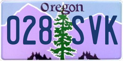 OR license plate 028SVK