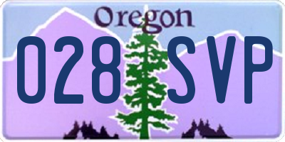 OR license plate 028SVP