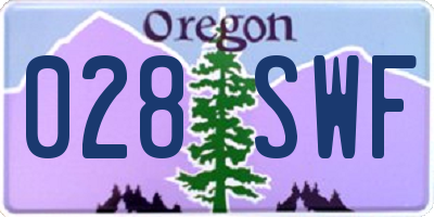 OR license plate 028SWF