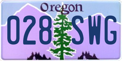 OR license plate 028SWG