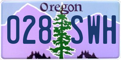 OR license plate 028SWH