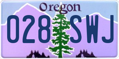 OR license plate 028SWJ