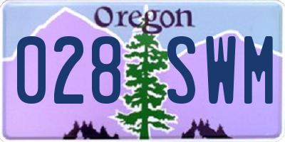 OR license plate 028SWM