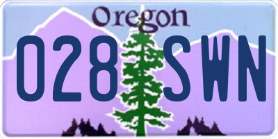 OR license plate 028SWN