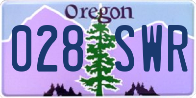 OR license plate 028SWR
