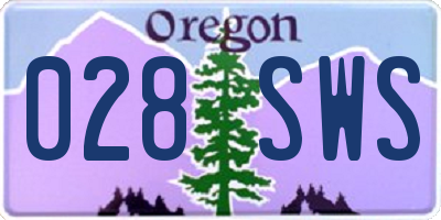 OR license plate 028SWS