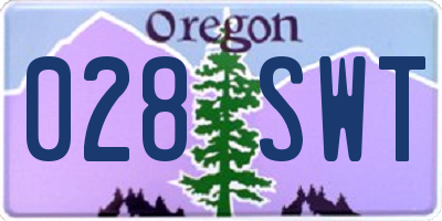 OR license plate 028SWT
