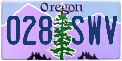 OR license plate 028SWV