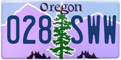 OR license plate 028SWW