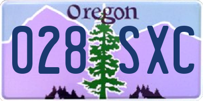 OR license plate 028SXC