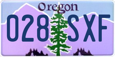 OR license plate 028SXF