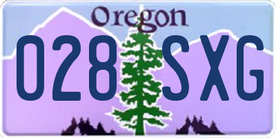OR license plate 028SXG