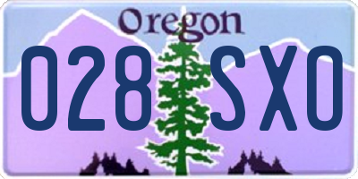 OR license plate 028SXO