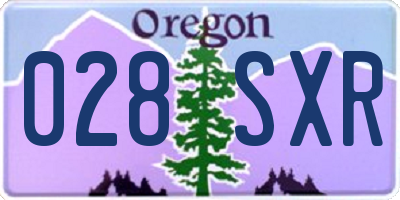 OR license plate 028SXR
