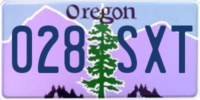 OR license plate 028SXT