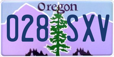 OR license plate 028SXV
