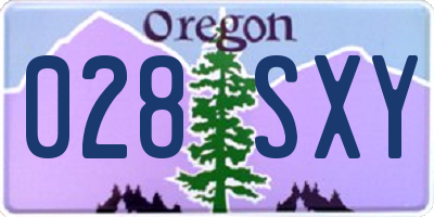 OR license plate 028SXY