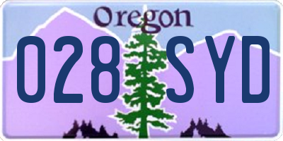 OR license plate 028SYD