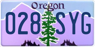 OR license plate 028SYG