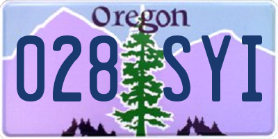 OR license plate 028SYI
