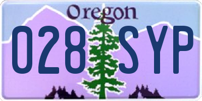 OR license plate 028SYP